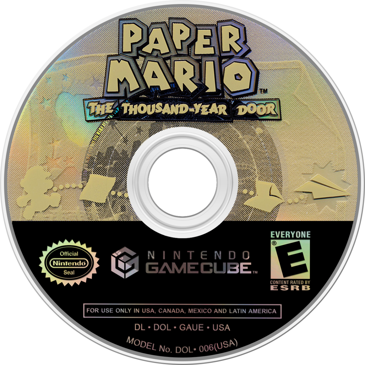 Paper Mario The Thousand-Year Door Player’s Choice Nintendo GameCube game featuring turn-based RPG gameplay with action commands character leveling story-driven adventure puzzle solving and collectible partners in the whimsical Paper Mario universe disc