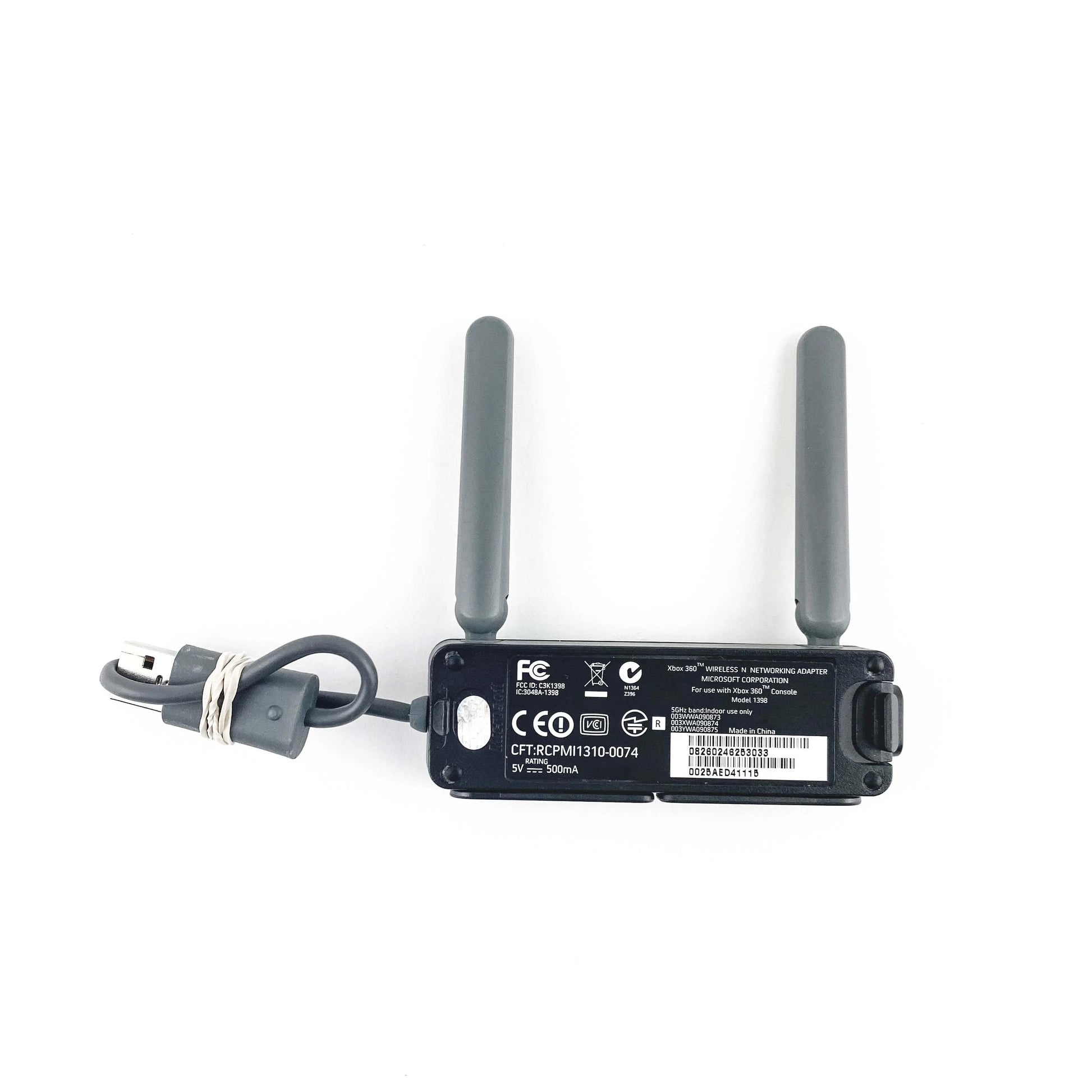 Xbox 360 Wireless N Networking Adapter Microsoft official accessory connect Xbox 360 console to Wi-Fi network online gaming capability back