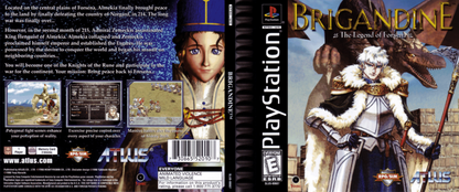 Brigandine The Legend of Forsena back of box for PlayStation 1 (PS) video game
