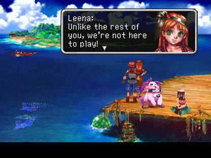 Retro Chrono Cross PS1 inspired design featuring classic JRPG fantasy aesthetic vintage PlayStation adventure surreal parallel worlds ensemble cast magical realism vibrant ocean island setting iconic Squaresoft storytelling nostalgic role playing game presentation gameplay