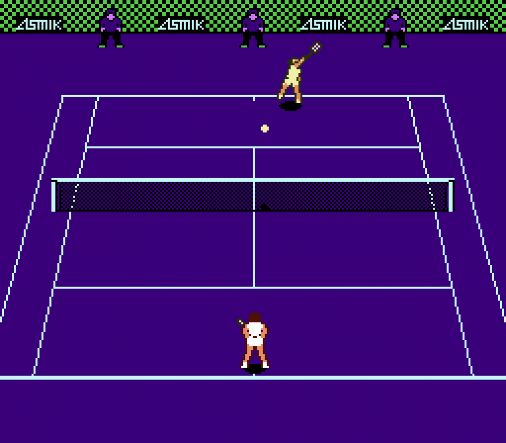 Top Players Tennis game for the Nintendo Entertainment System featuring arcade style tennis gameplay with singles and doubles matches simple controls and competitive court action across multiple characters and tournament style play gameplay 