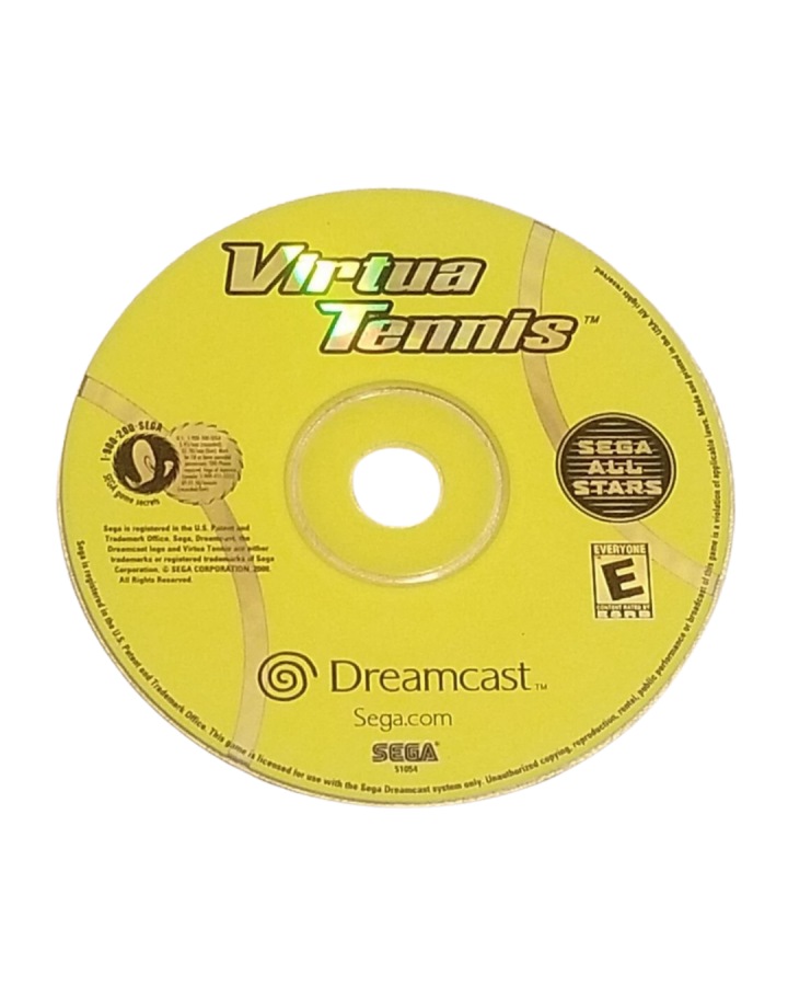 Virtua Tennis Sega All Stars Sega Dreamcast video game, arcade-style tennis sports action, multiplayer gameplay, classic SEGA console title disc