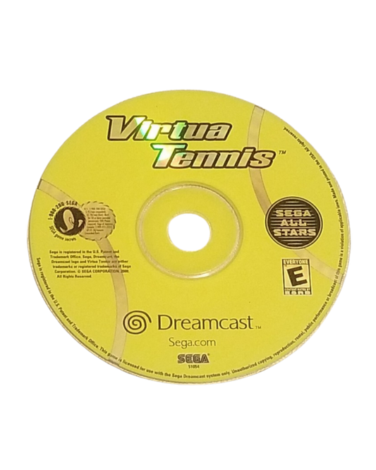 Virtua Tennis Sega All Stars Sega Dreamcast video game, arcade-style tennis sports action, multiplayer gameplay, classic SEGA console title disc