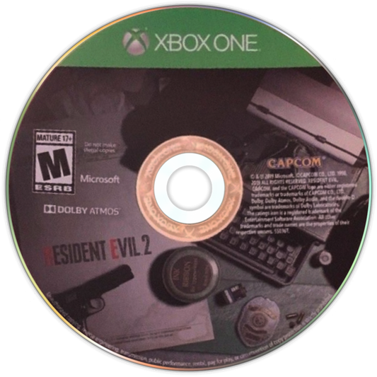 Resident Evil 2 – Xbox One (XONE) Front Cover Disc Video Game HD Art