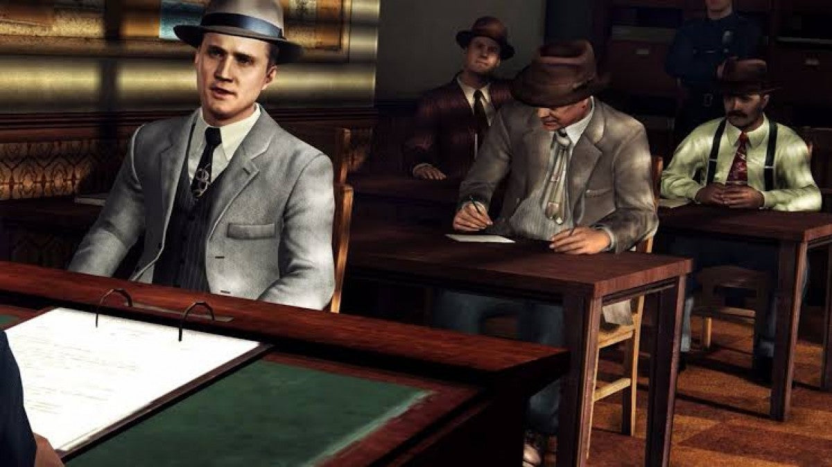L.A. Noire PlayStation 4 PS4 for action adventure detective video game fans featuring crime investigation interrogation gameplay police cases open world Los Angeles exploration evidence gathering realistic facial animation cinematic storytelling vehicle driving and immersive noir atmosphere collectible gaming appeal gameplay
