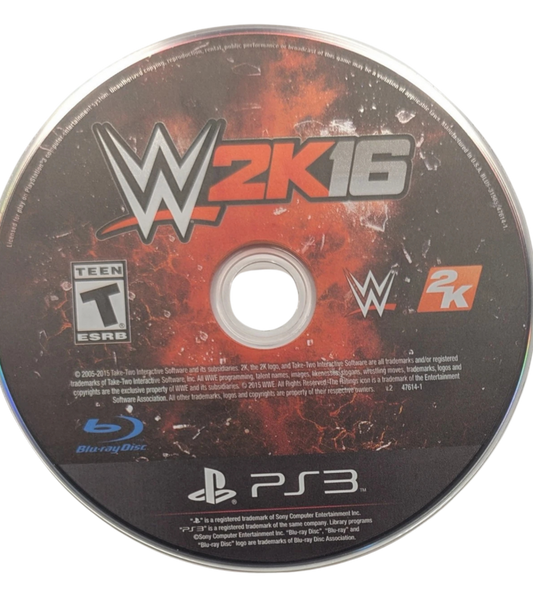 WWE 2K16 PlayStation 3 PS3 for wrestling video game fans featuring realistic WWE matches authentic superstar roster championship modes career gameplay multiplayer competition signature moves immersive sports entertainment collectible gaming appeal disc