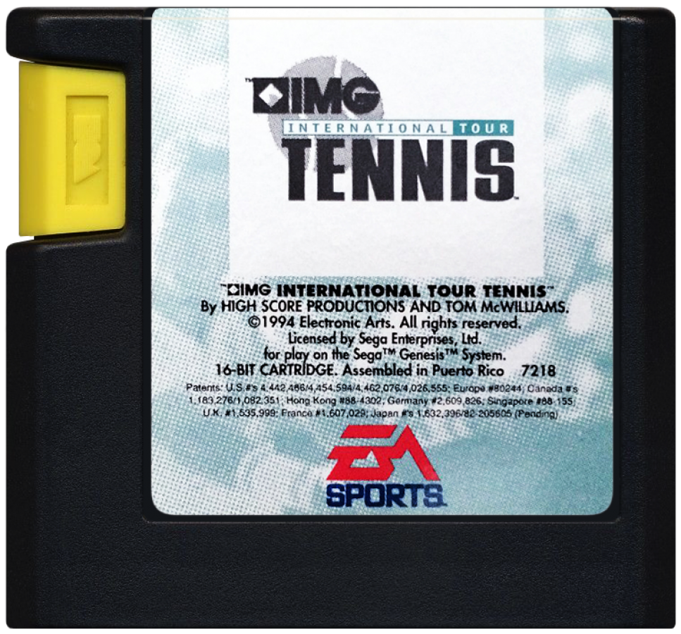 IMG International Tour Tennis cartridge for Sega Genesis (GEN) video game