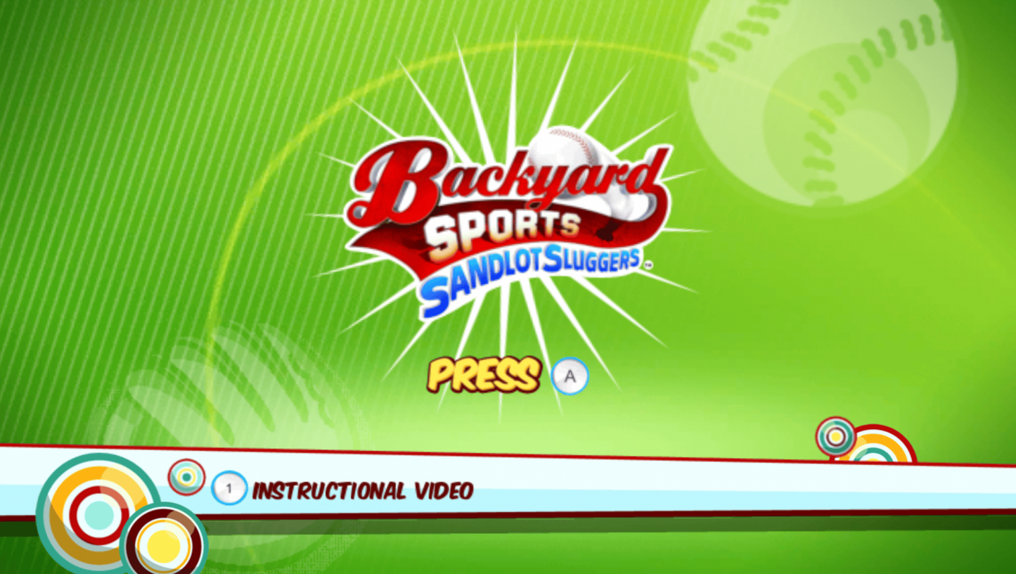 Backyard Sports: Sandlot Sluggers title screen art for Nintendo Wii (Wii) video game