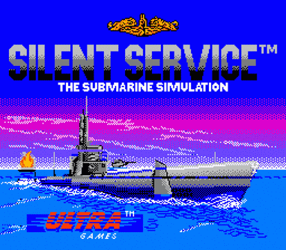 Silent Service Nintendo Entertainment System NES for retro video game enthusiasts featuring World War II submarine simulation gameplay strategic naval combat realistic mission objectives tactical resource management classic military action and collectible gaming appeal gameplay 