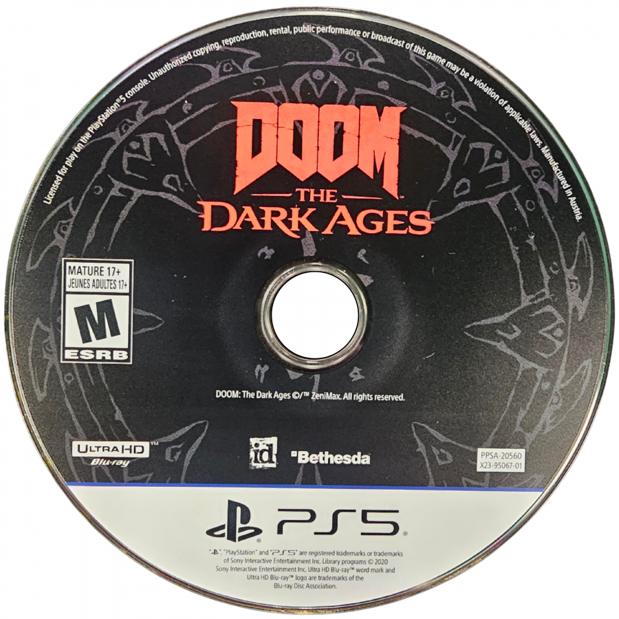 DOOM The Dark Ages PlayStation 5 PS5 for first person shooter video game fans featuring brutal demon combat medieval dark fantasy environments powerful weapons heavy armor shield combat chainsaw action intense boss battles cinematic campaign missions and fast paced demon slaying gameplay collectible gaming appeal game disc