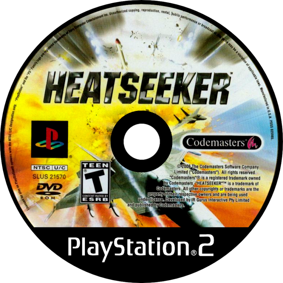 Heatseeker disc art for Playstation 2 video game