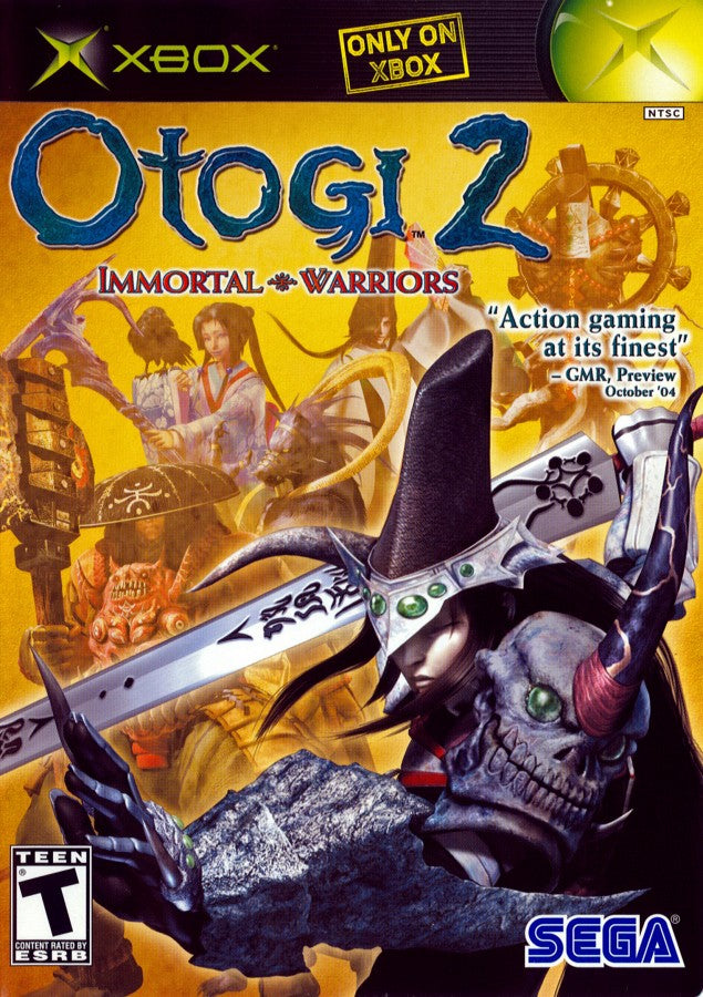 Otogi 2: Immortal Warriors retro Xbox video game Otogi 2 Immortal Warriors action hack and slash demon combat mythological fantasy melee fighting fast paced third person gameplay console title Xbox release cover art
