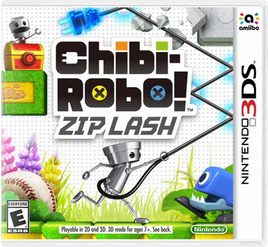 Chibi-Robo: Zip Lash cover art for Nintendo 3DS (3DS) platformer video game