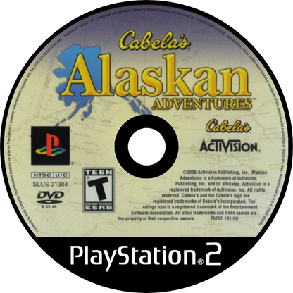 Cabela’s Alaskan Adventures for PlayStation 2 with hunting, fishing, and outdoor wilderness exploration theme disc