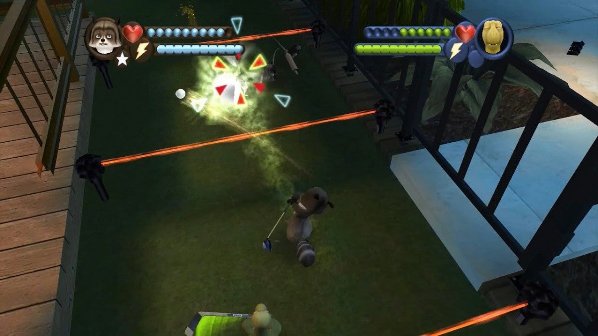 Over the Hedge for GameCube featuring family friendly action adventure gameplay based on the animated movie gameplay screenshot