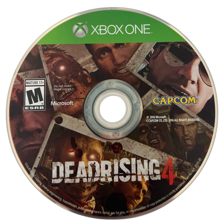 Dead Rising 4 for Xbox One, disc image for an action-adventure survival horror video game