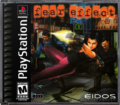 Fear Effect retro cyberpunk action adventure game for PlayStation 1 (PS1) cover art