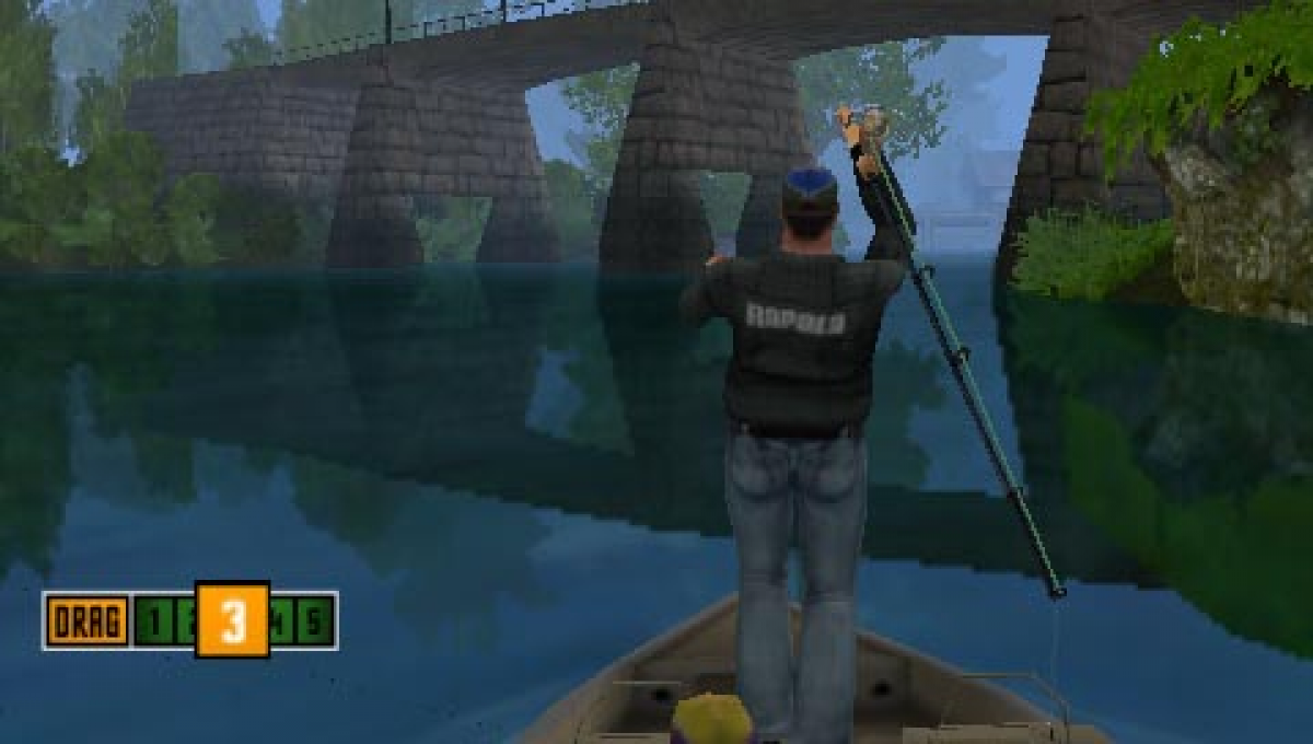 Rapala Trophies PlayStation Portable PSP inspired design featuring realistic fishing simulation aesthetic competitive angling tournaments licensed Rapala gear variety of fish species outdoor lake environments precision casting mechanics and portable sports gameplay presentation gameplay  