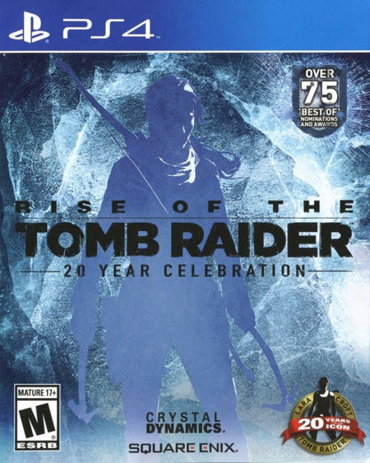 Rise of the Tomb Raider [20th Anniversary Celebration] – PlayStation 4 (PS4) video game cover image, action-adventure