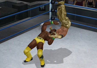 WWE SmackDown vs Raw 2010 PlayStation 2 PS2 video game featuring professional wrestling gameplay WWE superstars signature moves championship matches wrestling rivalries Road to WrestleMania story mode create a superstar character customization career challenges multiplayer matches and classic PlayStation 2 sports entertainment action retro video game collection collectible gaming appeal gameplay