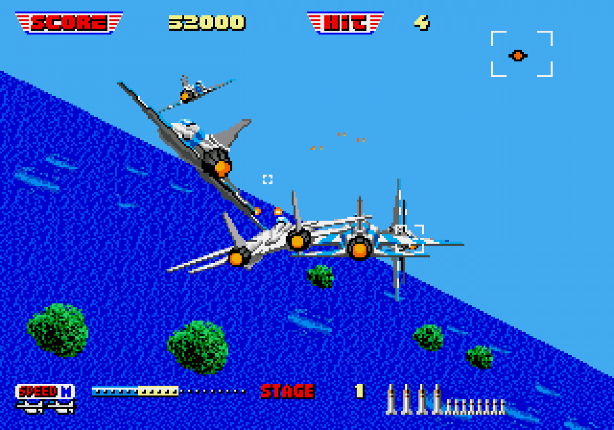 After Burner II Sega Genesis retro video game rail shooter gameplay (1990)