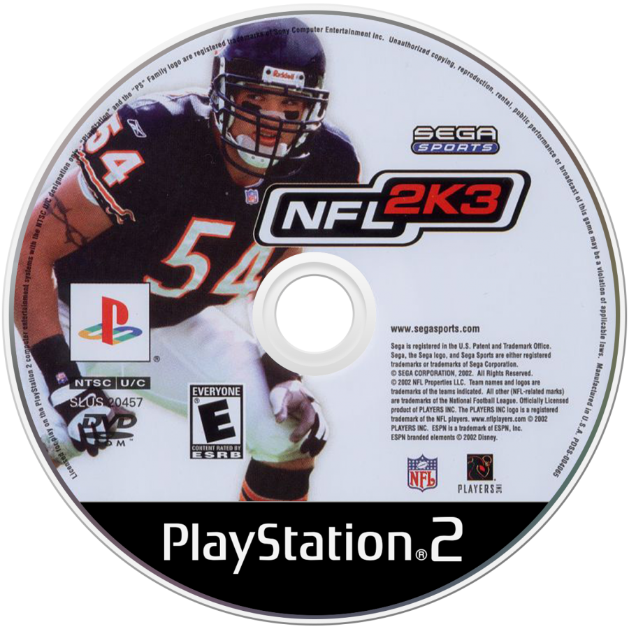 NFL 2K3 retro PlayStation 2 video game NFL 2K3 football sports simulation realistic gameplay NFL teams multiplayer franchise mode console title PlayStation 2 release disc