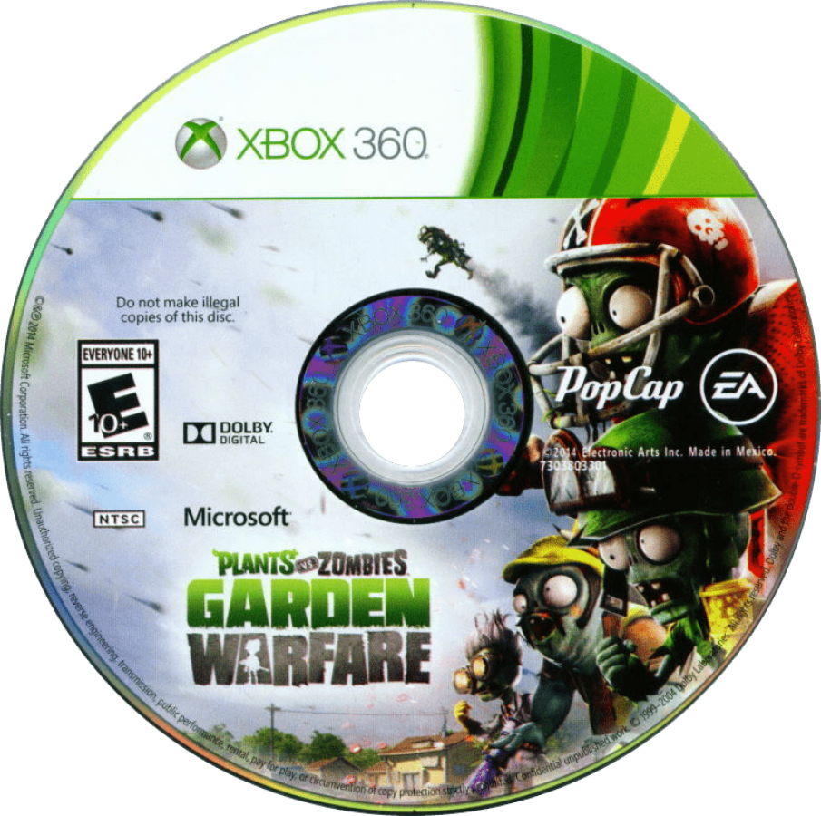 Plants vs. Zombies: Garden Warfare disc for Xbox 360 (X360) cooperative third-person shooter tower defense video game