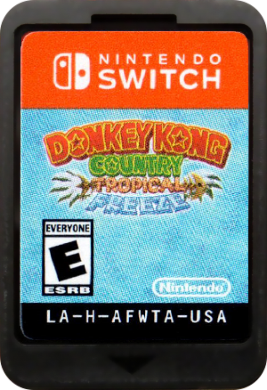 Donkey Kong Country: Tropical Freeze cartridge art for Nintendo Switch (NS) featuring side‑scrolling platform action with dynamic levels, cooperative play, and classic Donkey Kong characters.