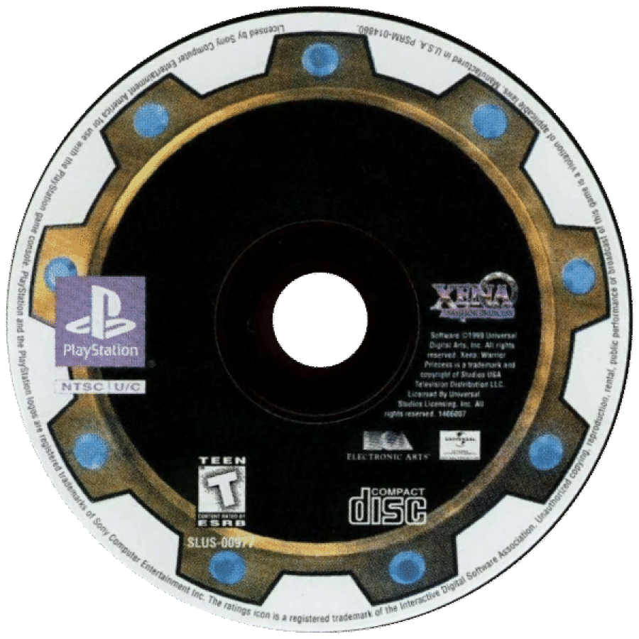 Xena: Warrior Princess disc for PlayStation 1 (PS1) action-adventure video game