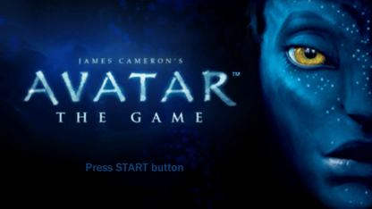 Avatar The Game PlayStation Portable PSP video game, action adventure, sci-fi combat, movie tie-in gameplay, handheld console title main menu title screen