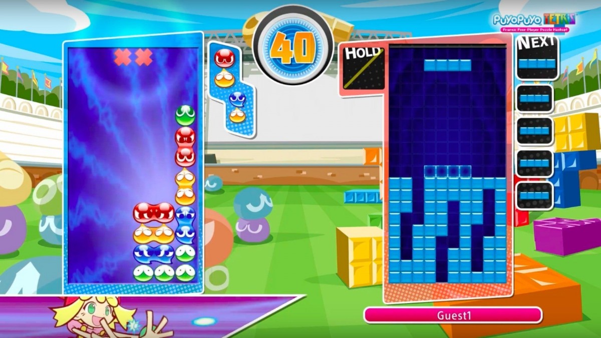 Puyo Puyo Tetris Nintendo Switch game featuring competitive puzzle gameplay combining classic Puyo Puyo and Tetris action gameplay