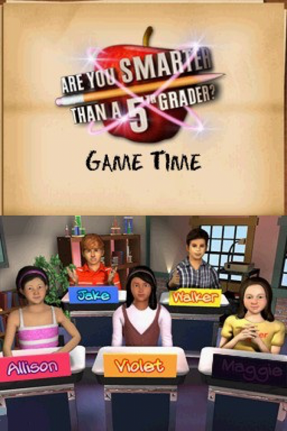 Are You Smarter Than a 5th Grader Game Time Nintendo DS video game, trivia quiz gameplay, family-friendly educational fun, handheld console title gameplay screenshot