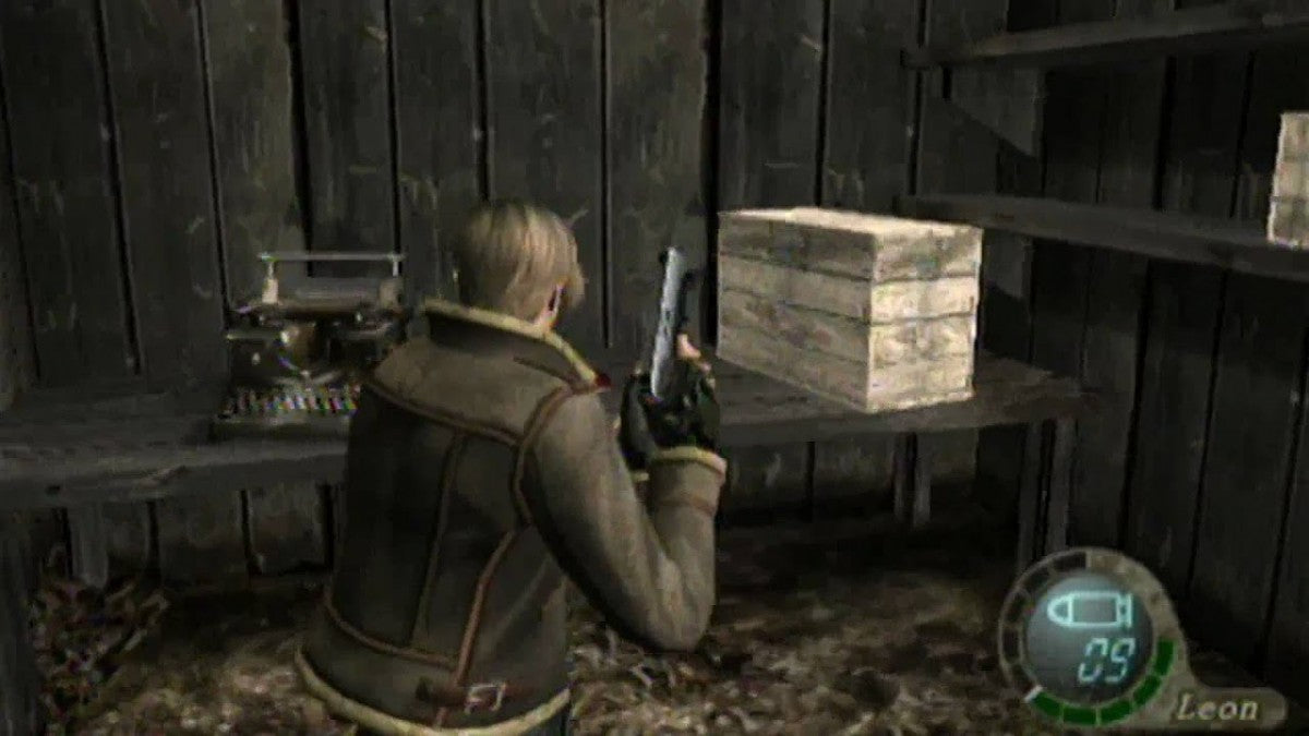 Resident Evil 4 GameCube GC video game, survival horror, third-person action, classic Capcom title, Nintendo GameCube release gameplay