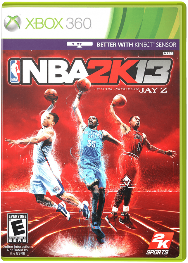 NBA 2K13 for Xbox 360 basketball sports video game featuring realistic NBA simulation official teams and players immersive MyCareer mode competitive multiplayer and authentic broadcast style presentation cover