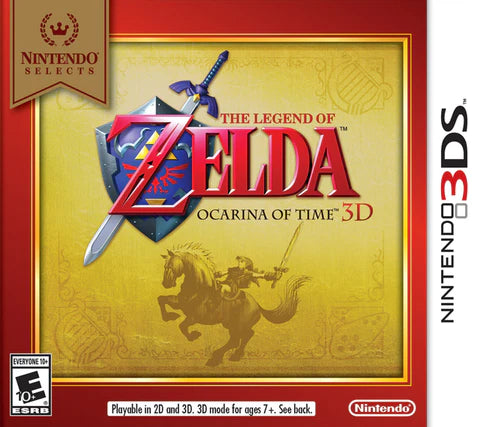 The Legend of Zelda Ocarina of Time 3D Nintendo Selects cover art for Nintendo 3DS adventure game