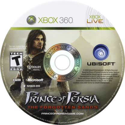 Prince of Persia: The Forgotten Sands disc for Xbox 360 (X360) video game