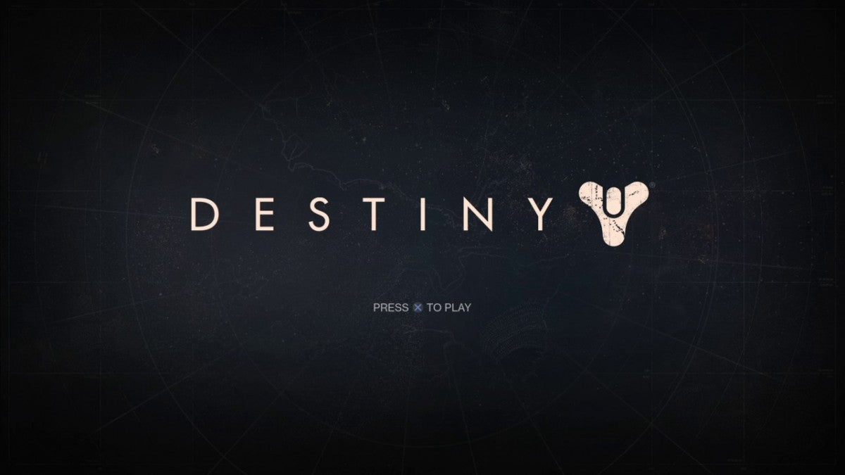 Destiny – Xbox One (XONE) title screen for online multiplayer sci-fi first-person shooter with cooperative and competitive modes