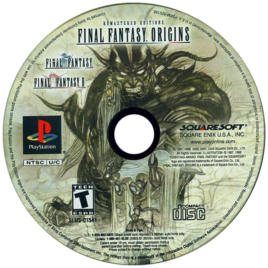 Final Fantasy Origins Disc for PlayStation 1 (PS1) retro video game