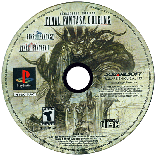 Final Fantasy Origins Disc for PlayStation 1 (PS1) retro video game