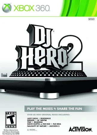 DJ Hero 2 disc for Xbox 360 (X360) music rhythm video game