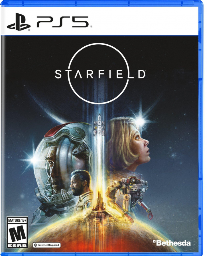 Starfield PS5 inspired design featuring epic sci fi role playing adventure aesthetic deep space exploration futuristic spacecraft interstellar discovery cosmic frontier gameplay immersive open world universe cinematic science fiction presentation front cover