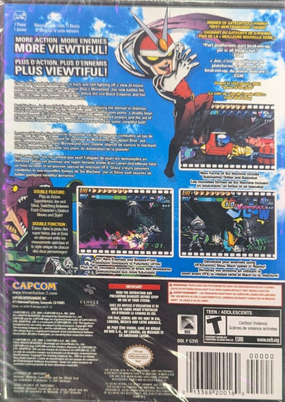 Viewtiful Joe 2 GameCube game featuring side-scrolling action platformer gameplay with stylized comic book visuals french/english back cover