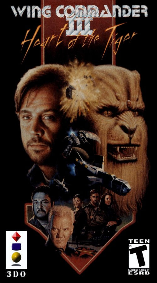 Wing Commander III: Heart of the Tiger cover art for Panasonic 3DO (3DO) space combat simulation video game