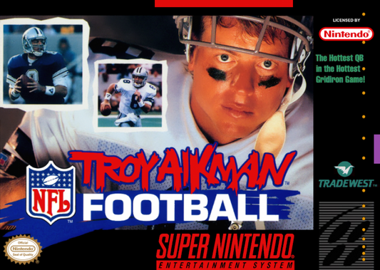Troy Aikman NFL Football cover art for Super Nintendo Entertainment System SNES video game