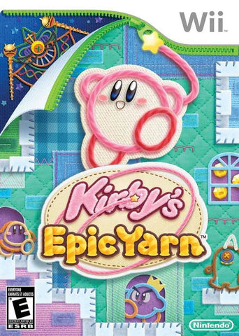 Kirby's Epic Yarn cover art for Nintendo Wii (Wii) video game