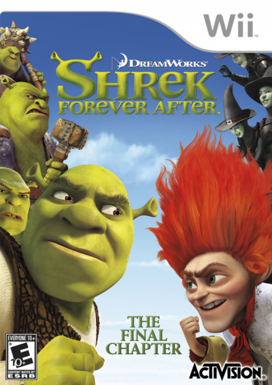Shrek Forever After cover art for Nintendo Wii family adventure game
