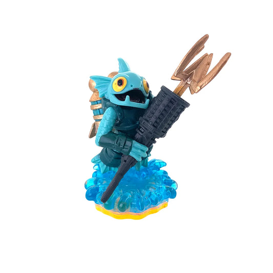 Gill Grunt Giants Series 2 Skylanders Water element figure for collectible gaming fans featuring blue Gillman character harpoon gun water cannon water jet pack detailed figure Skylanders Giants compatibility Portal of Power toys to life gameplay and classic Skylanders gaming collectible appeal