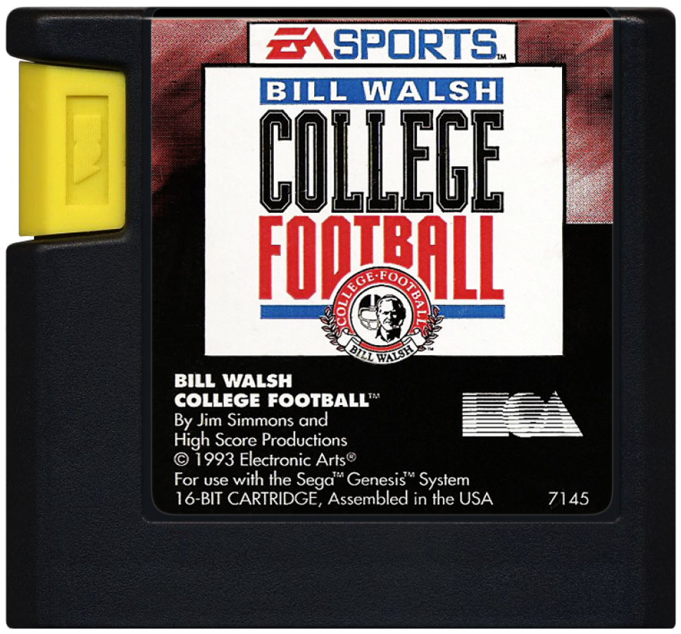 Bill Walsh College Football cartridge for Sega Genesis (GEN) video game