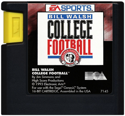 Bill Walsh College Football cartridge for Sega Genesis (GEN) video game
