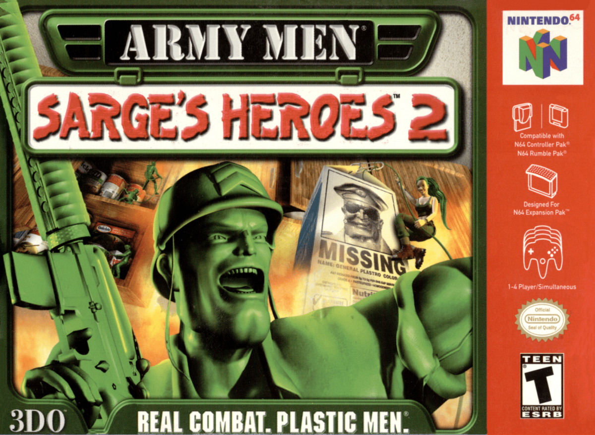 Army Men: Sarge's Heroes 2 [Green Cart] cover art for Nintendo 64 (N64) video game